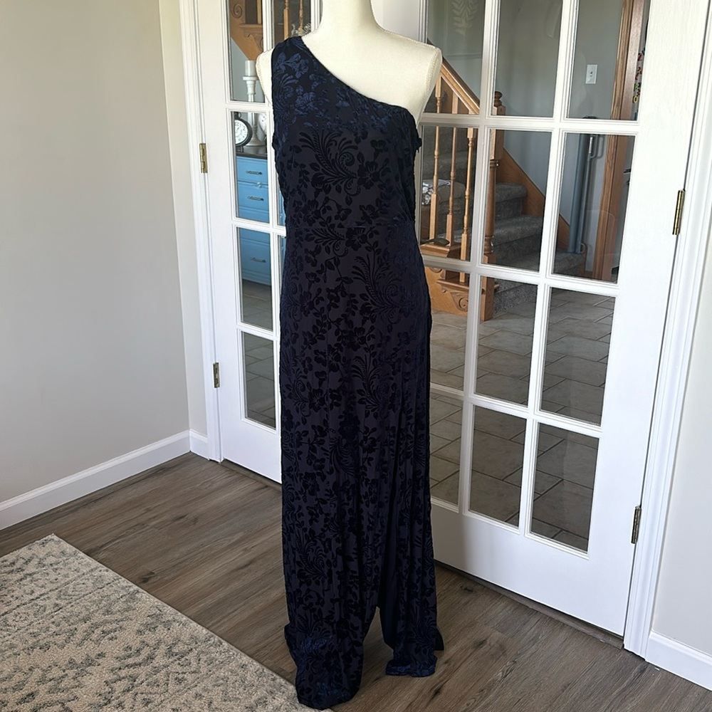 Lulus One Shoulder Velvet Dress